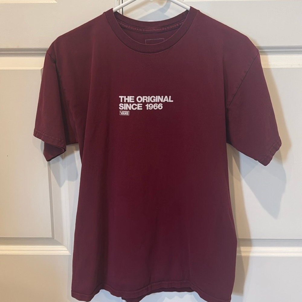 Vans tshirt maroon red color
